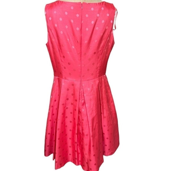 Jessica Howard coral pink polka dot dress tone on tone size 14 - Picture 2 of 8